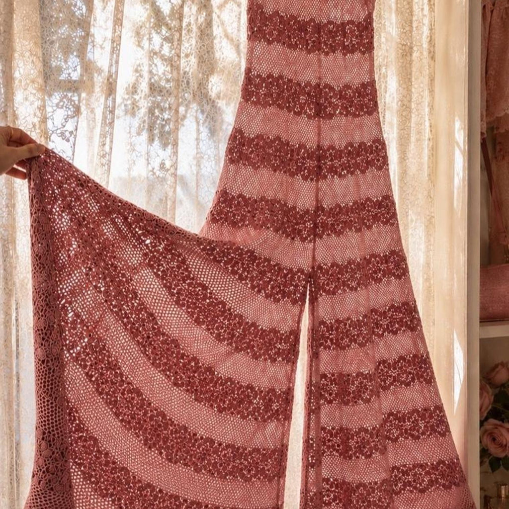 Beautiful vintage artisan crochet palazzo